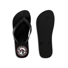 Load image into Gallery viewer, BuckWild Black & Red Unisex Flip Flops