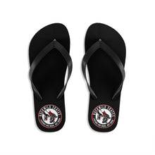 Load image into Gallery viewer, BuckWild Black & Red Unisex Flip Flops