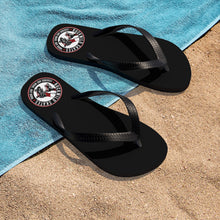 Load image into Gallery viewer, BuckWild Black & Red Unisex Flip Flops