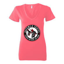 Load image into Gallery viewer, BuckWild Skates Women's Deep V-Neck Tee