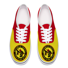 Load image into Gallery viewer, BuckWild Unisex Yellow/Red Low Top Sneakers
