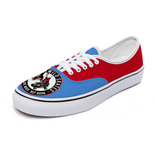 Load image into Gallery viewer, BuckWild Unisex Blue/Red Low Top Sneakers

