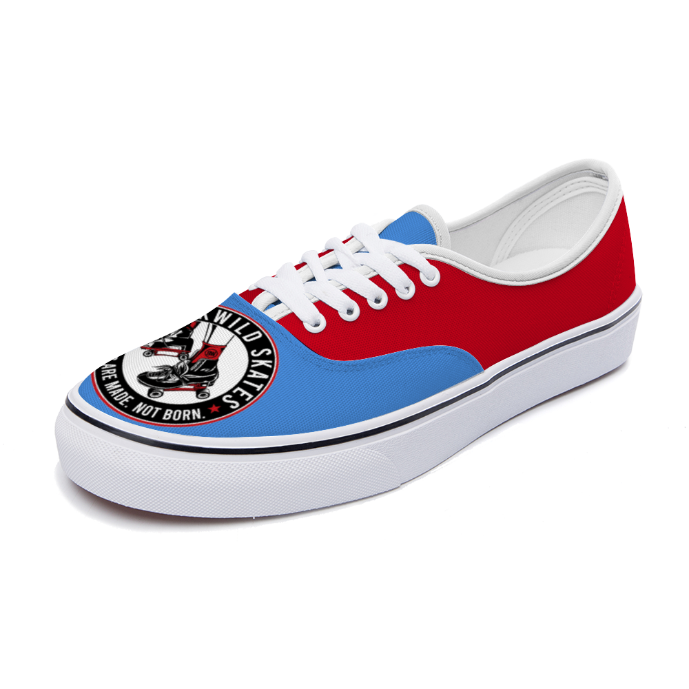 BuckWild Unisex Blue/Red Low Top Sneakers