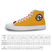 Load image into Gallery viewer, BuckWild Unisex Orange/Red/Blue High Top Sneakers
