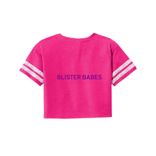 Load image into Gallery viewer, Blister Babes BW Women’s Scorecard Crop Tee
