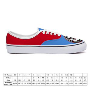 BuckWild Unisex Blue/Red Low Top Sneakers