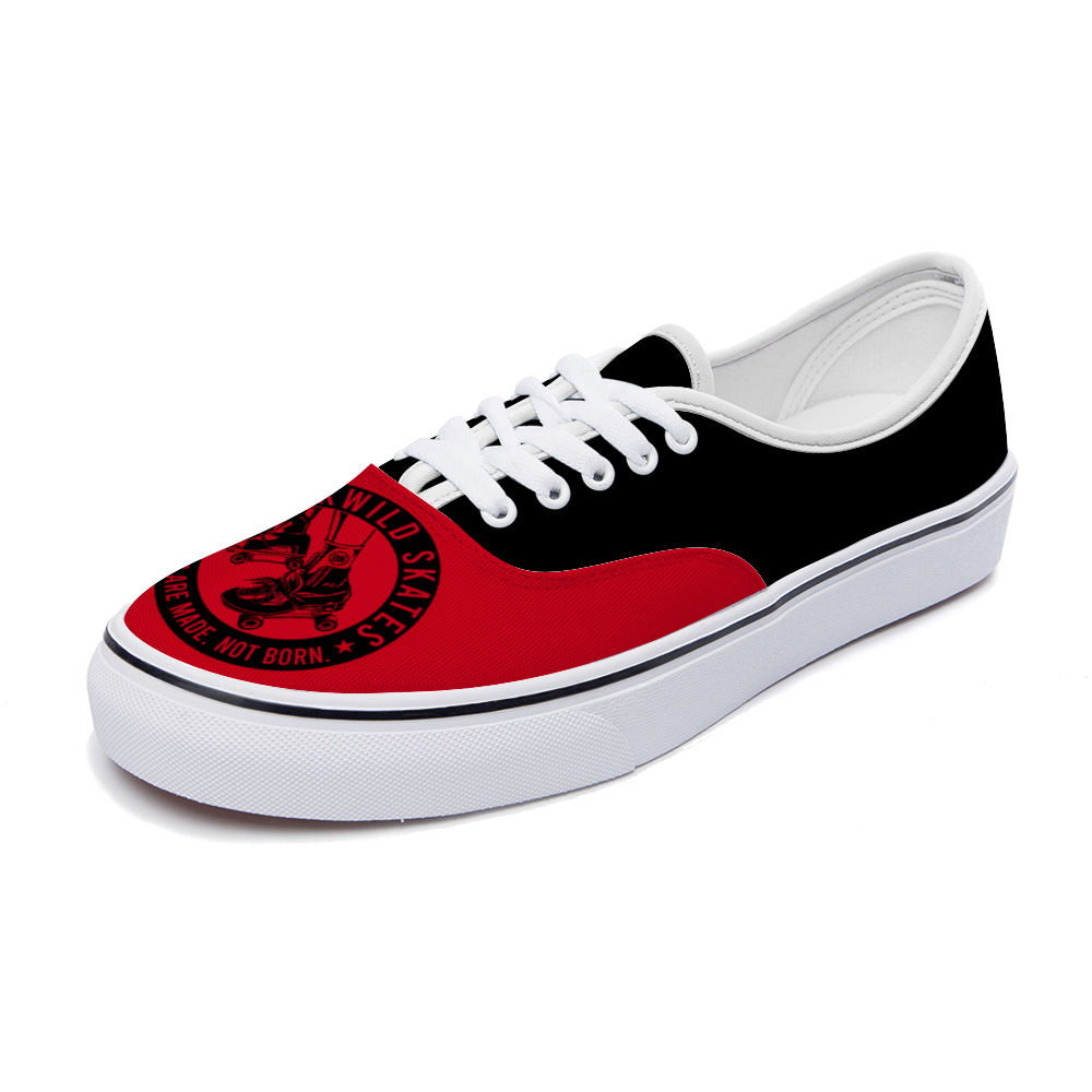 BuckWild Unisex Red/Black Low Top Sneakers
