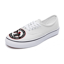 Load image into Gallery viewer, BuckWild Unisex White Low Top Sneakers
