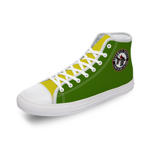 Load image into Gallery viewer, BuckWild Unisex Green/Yellow/Red High Top Sneakers
