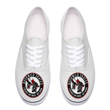 Load image into Gallery viewer, BuckWild Unisex White Low Top Sneakers
