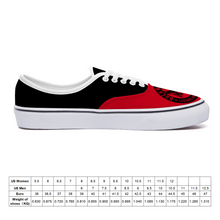Load image into Gallery viewer, BuckWild Unisex Red/Black Low Top Sneakers
