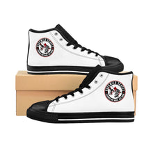 Load image into Gallery viewer, BuckWild Black/White/Red High Top Sneakers
