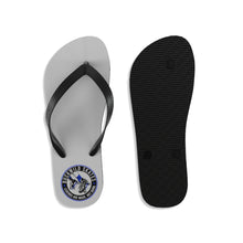 Load image into Gallery viewer, BuckWild Blue &amp; Grey Unisex Flip Flops
