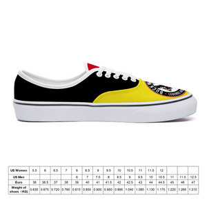 BuckWild Unisex Yellow/Black/Red Low Top Sneakers