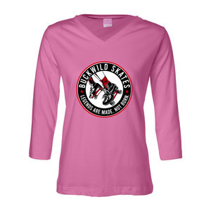 BuckWild Skates Women's 3/4 Sleeve Jersey Tee