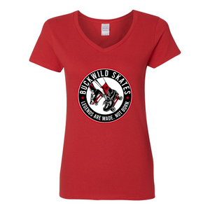 BuckWild Skates Women's V-Neck T-Shirt