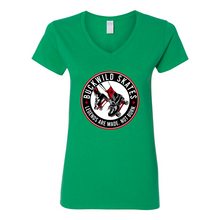 Load image into Gallery viewer, BuckWild Skates Women&#39;s V-Neck T-Shirt

